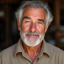 Ritratto professionale di Giovanni Verdi, maestro artigiano anziano.